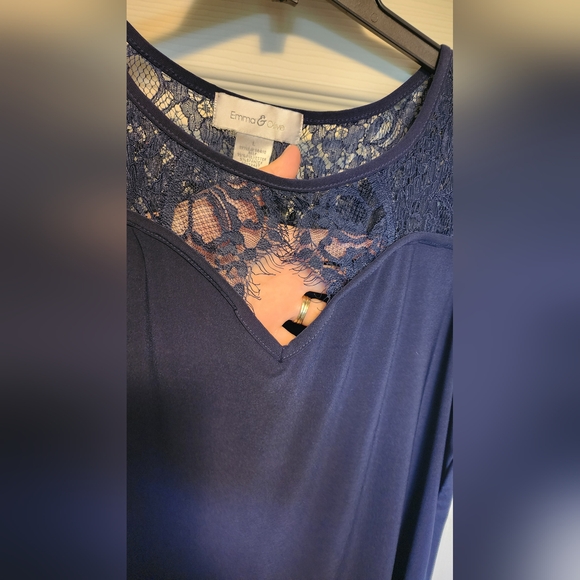 Emma&Olive Dressy Sleeveless Top with Delicate Lace Detail - Picture 3 of 5